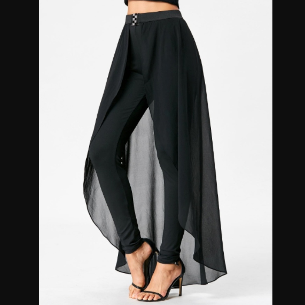 High Waisted Leggings with Belted Skirt